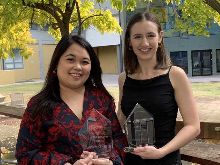 Gordon's students, Maria Kelly and Felicity Barnett, finalist in the 2021 Victorian Training Awards.