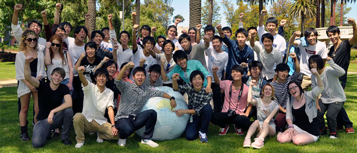 International students in a group