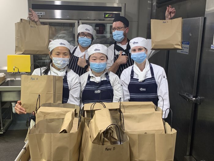 Gordon cookery students prepare meals for the Giveback program